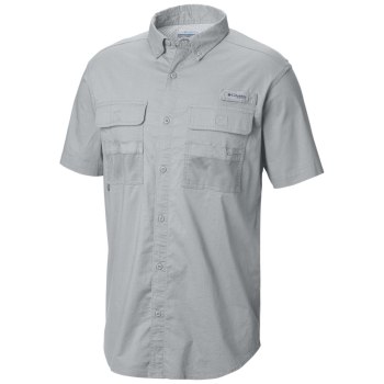 Columbia PFG Half Moon Short Sleeve, Camisa Grises Para Hombre | 043687-CHQ